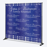 Custom Blue Metal Texture Family Reunion Backdrop